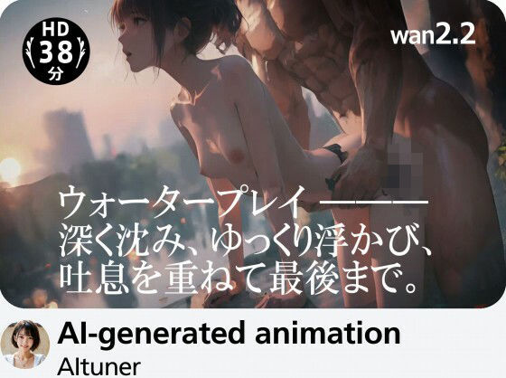 【完全無料】【38分HD】ウォータープレイ ―― 深く沈み、ゆっくり浮かび、吐息を重ねて最後まで。｜d_678841