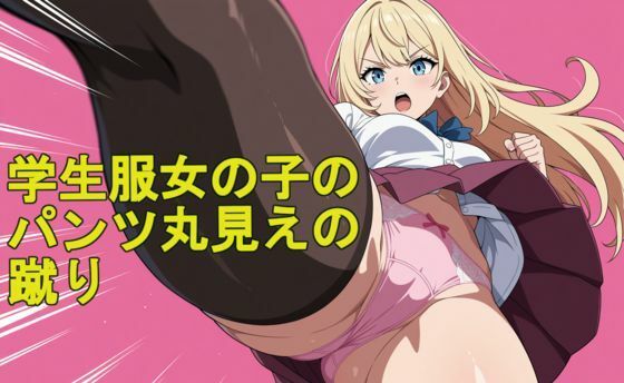 【完全無料】【動画付き】学生服女の子のパンツ丸見えの蹴り｜d_730268