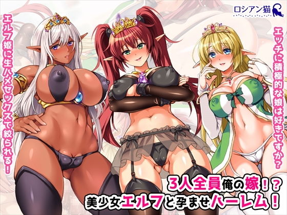 【完全無料】3人全員俺の嫁！？ 美少女エルフと孕ませハーレム！｜d_145991
