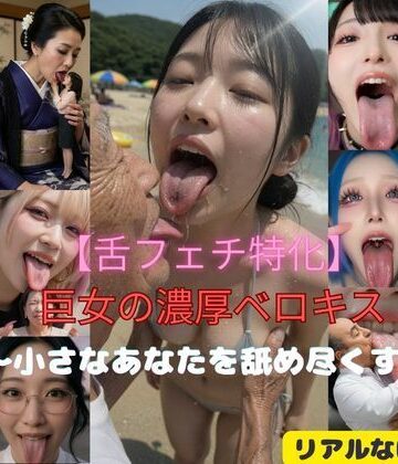 【完全無料】【舌フェチ特化】巨女の濃厚ベロキス〜小さなあなたを舐め尽くす〜｜d_768456