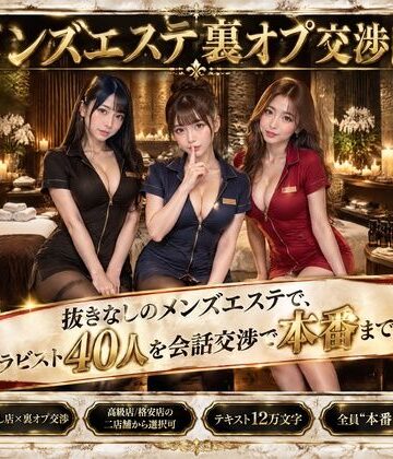 【完全無料】メンズエステ裏オプ交渉師〜抜きなしの店で、セラピスト40人を本番まで落とす〜｜d_822120